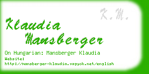 klaudia mansberger business card